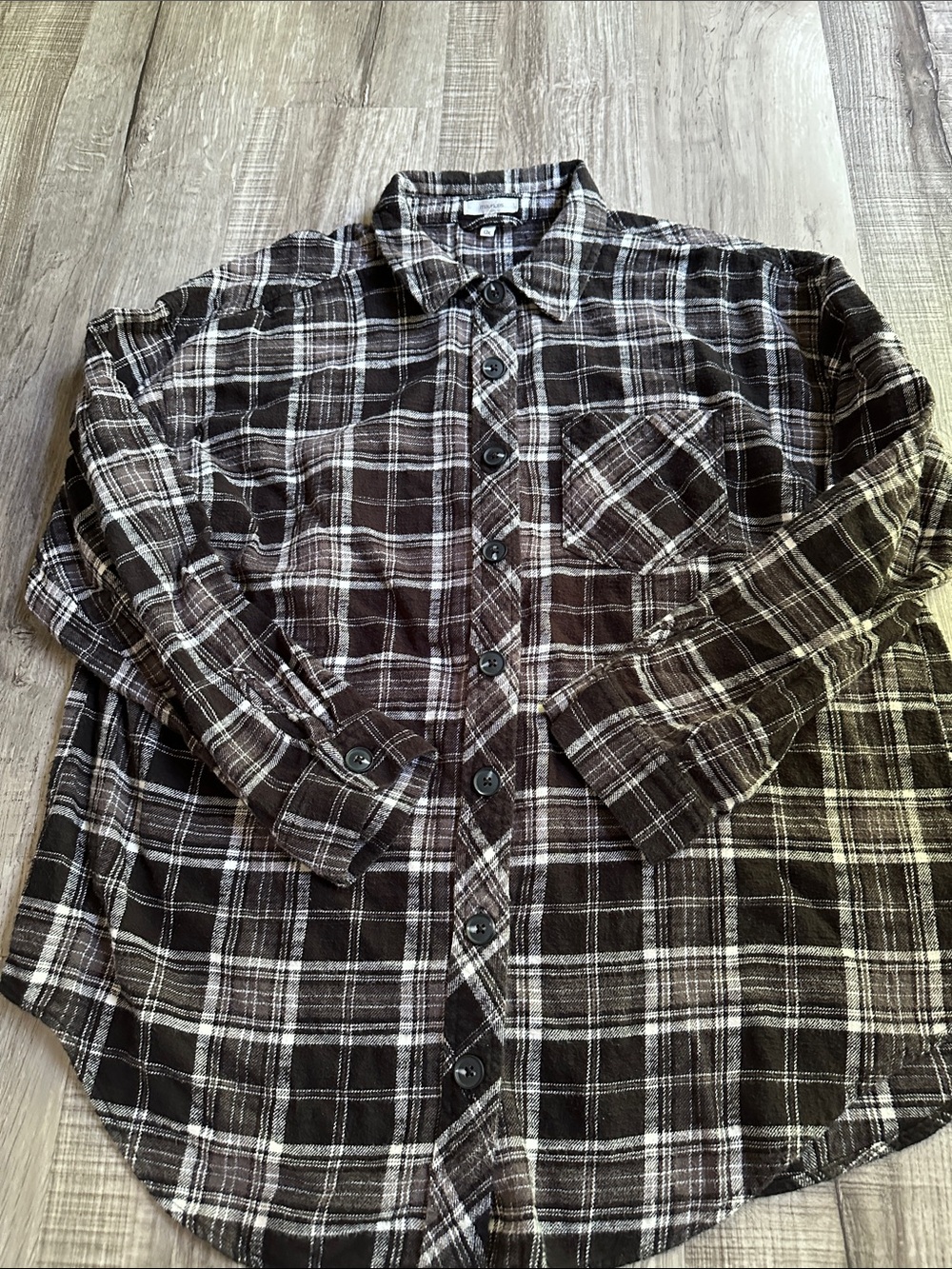 Women’s Maurice’s Black & White Plaid Button-Up Shirt